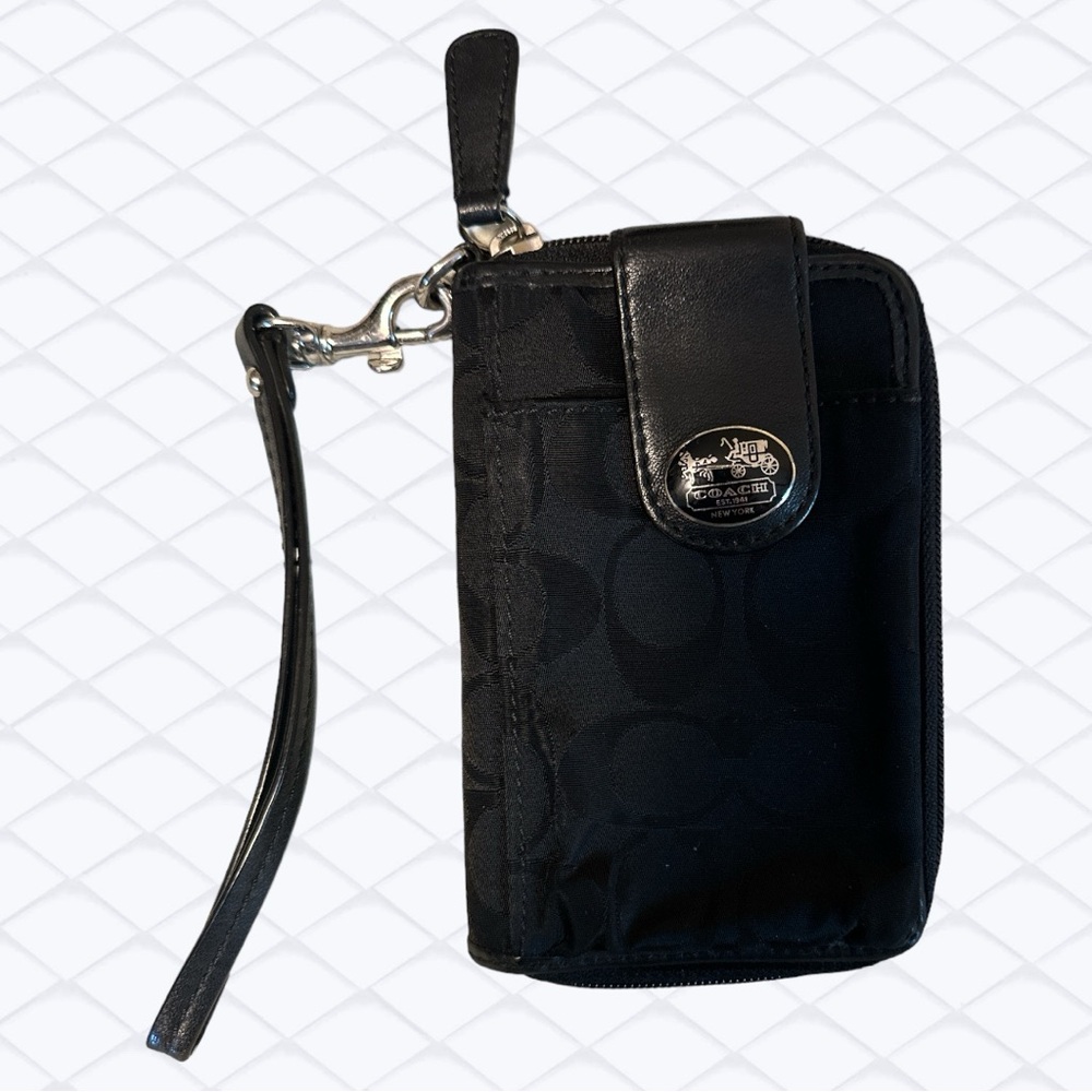 COACH Wristlet Black Monogram